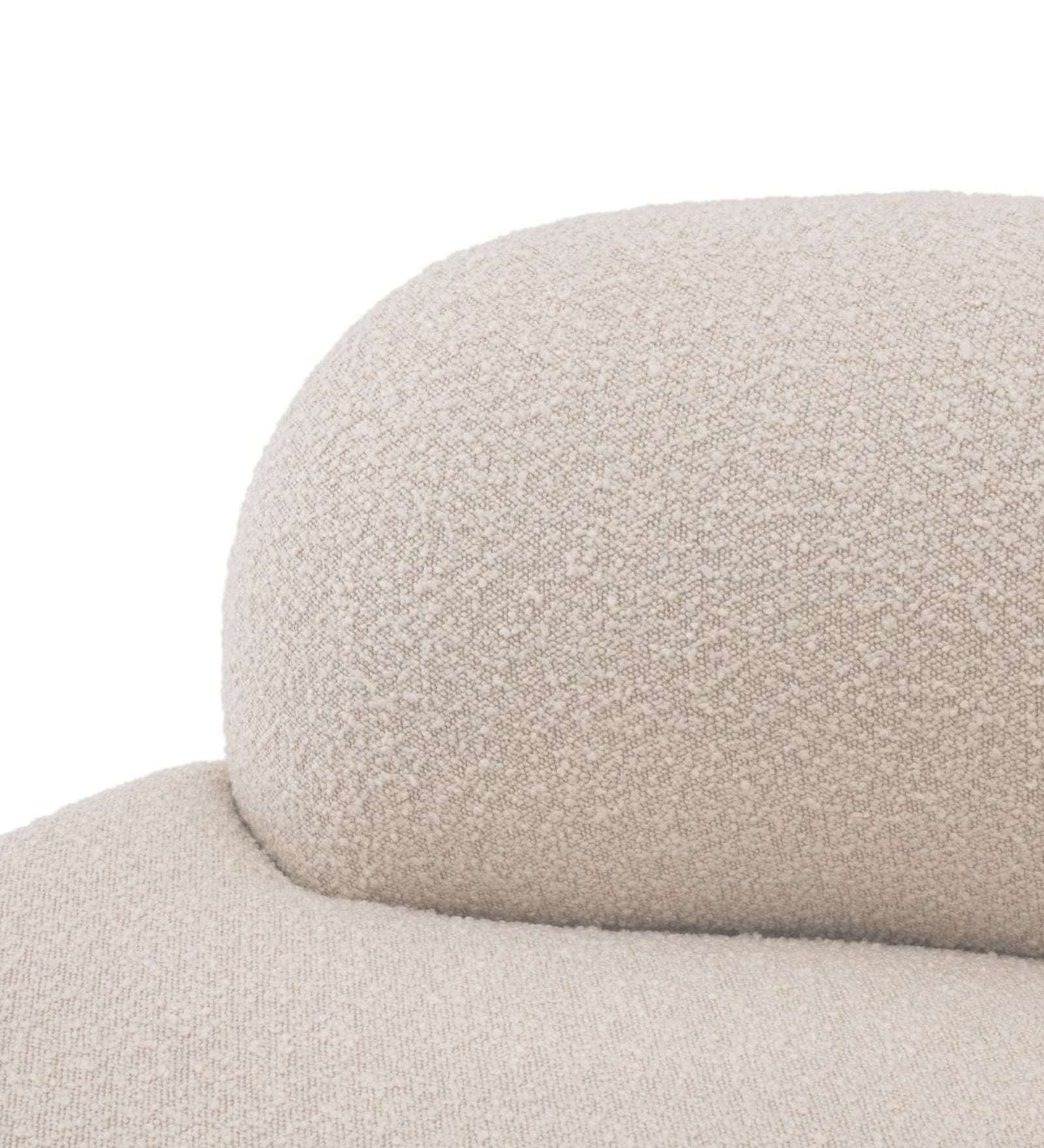 Kavi Boucle Fabric Swivel Chair in Shell White Colour