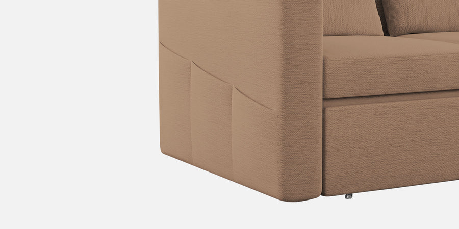 River Fabric 2 Seater Pull Out Sofa Cum Bed In Cookie Beige Colour - Febonic Living