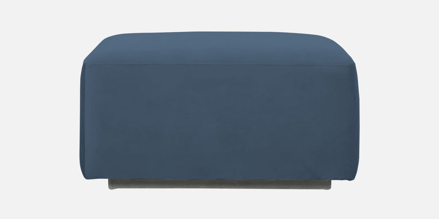 Bufa Velvet Lhs Sectional Sofa In Oxford Blue Colour With Ottoman - Febonic Living
