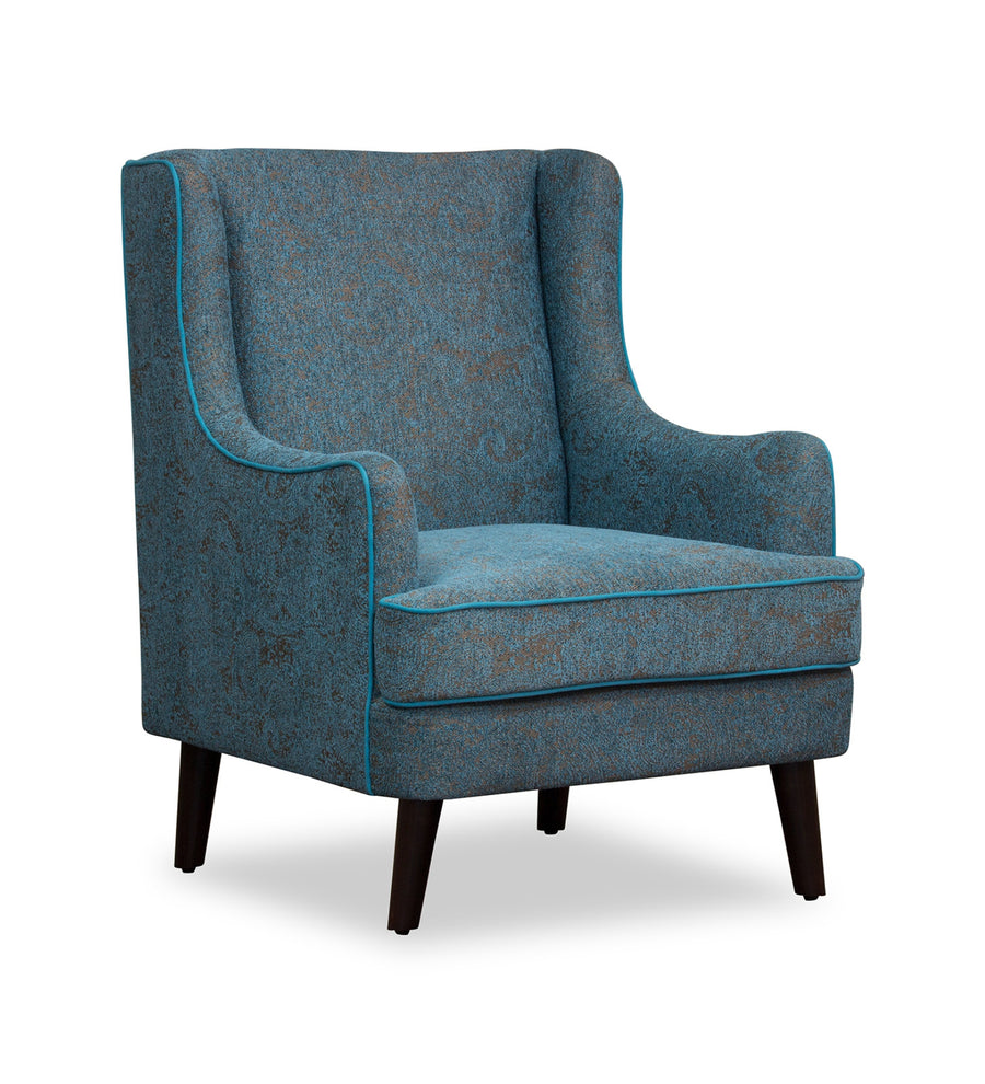 Neddy Floral Print Fabric Wing Chair In Multi Colour - Febonic Living