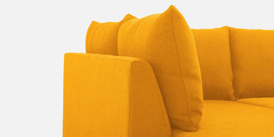 Ira Fabric Rhs 6 Seater Convertible Sofa Cum Bed In Bold Yellow Colour - Febonic Living