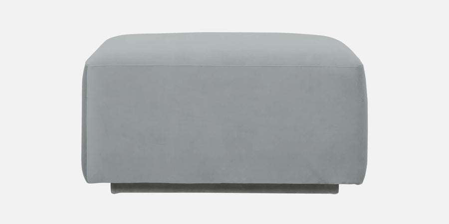 Bufa Velvet Lhs Sectional Sofa In Pearl Grey Colour With Ottoman - Febonic Living