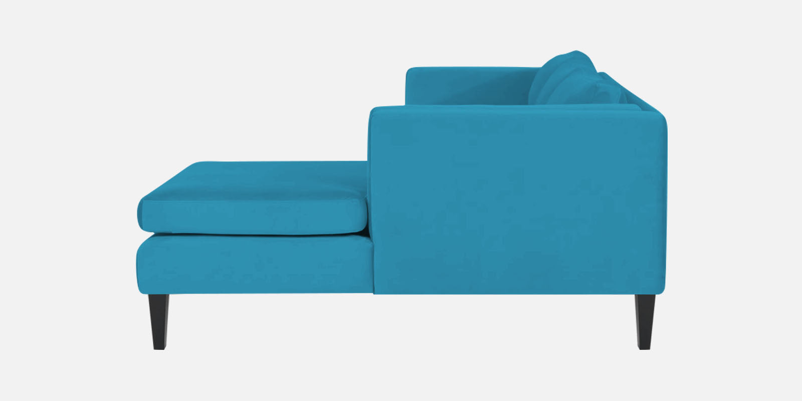 Jasper Velvet LHS Sectional Sofa (3+Lounger) in Aqua blue Colour