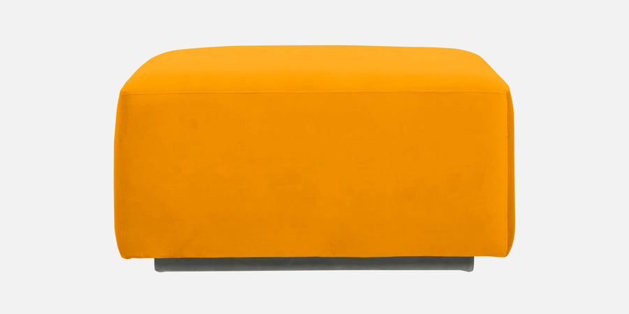 Bufa Velvet Rhs Sectional Sofa In Saffron Yellow Colour With Ottoman - Febonic Living