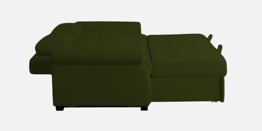 Fornia Fabric 3 Seater Pull Out Sofa Cum Bed In Olive Green Colour - Febonic Living