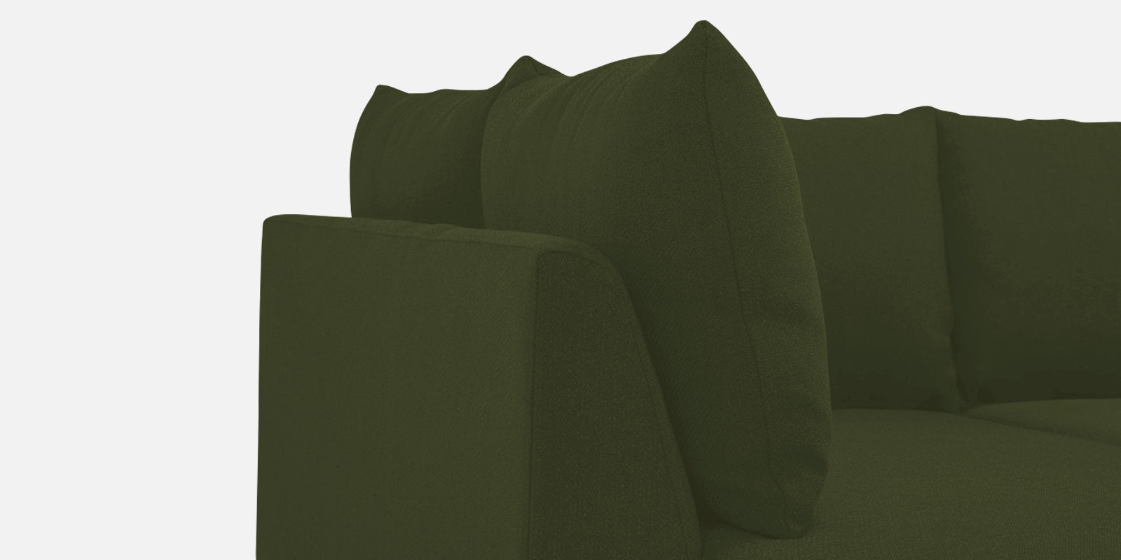 Ira Fabric RHS 6 Seater Sofa Cum Bed In Olive Green Colour