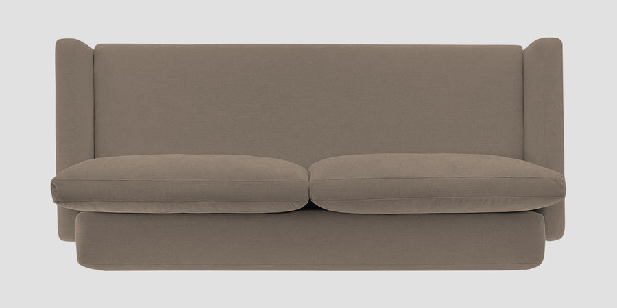 Leora Fabric 3 Seater Convertible Sofa Cum Bed In Hazel Beige Colour - Febonic Living