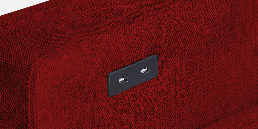 Roman Fabric 3 Seater Foldable Sofa Cum Bed Inin Blood Maroon Colour With Usb Port - Febonic Living