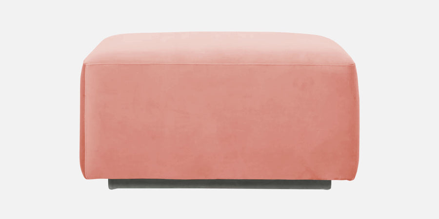 Bufa Velvet Lhs Sectional Sofa In Blush Pink Colour With Ottoman - Febonic Living