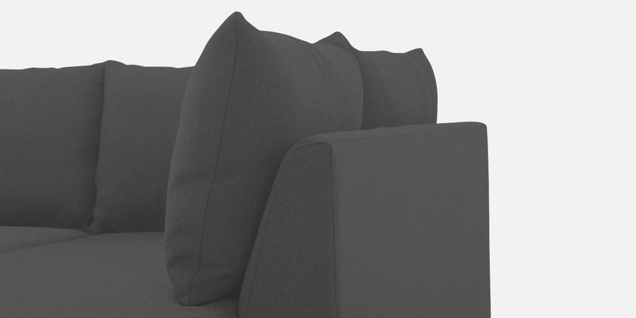 Ira Fabric Lhs 6 Seater Convertible Sofa Cum Bed In Charcoal Grey Colour - Febonic Living