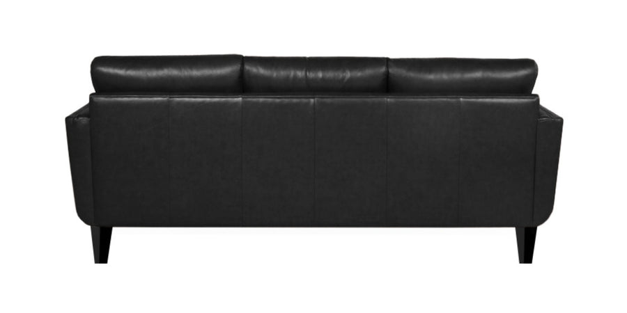 Kiko Leatherette 3 Seater Sofa In Lama Black Colour - Febonic Living