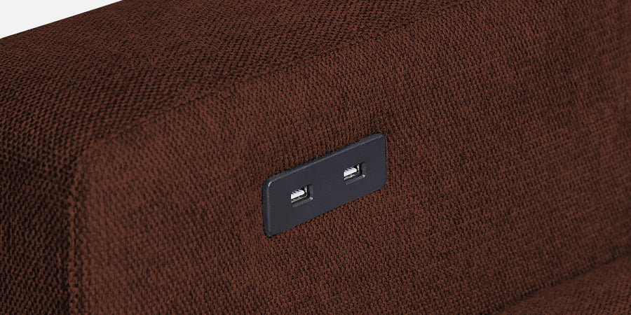 Roman Fabric 3 Seater Foldable Sofa Cum Bed In Coffee Brown Colour With Usb Port - Febonic Living