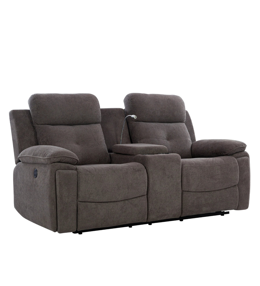 Waki Boucle 2 Seater Motorized Recliner In Concrete Grey Colour - Febonic Living