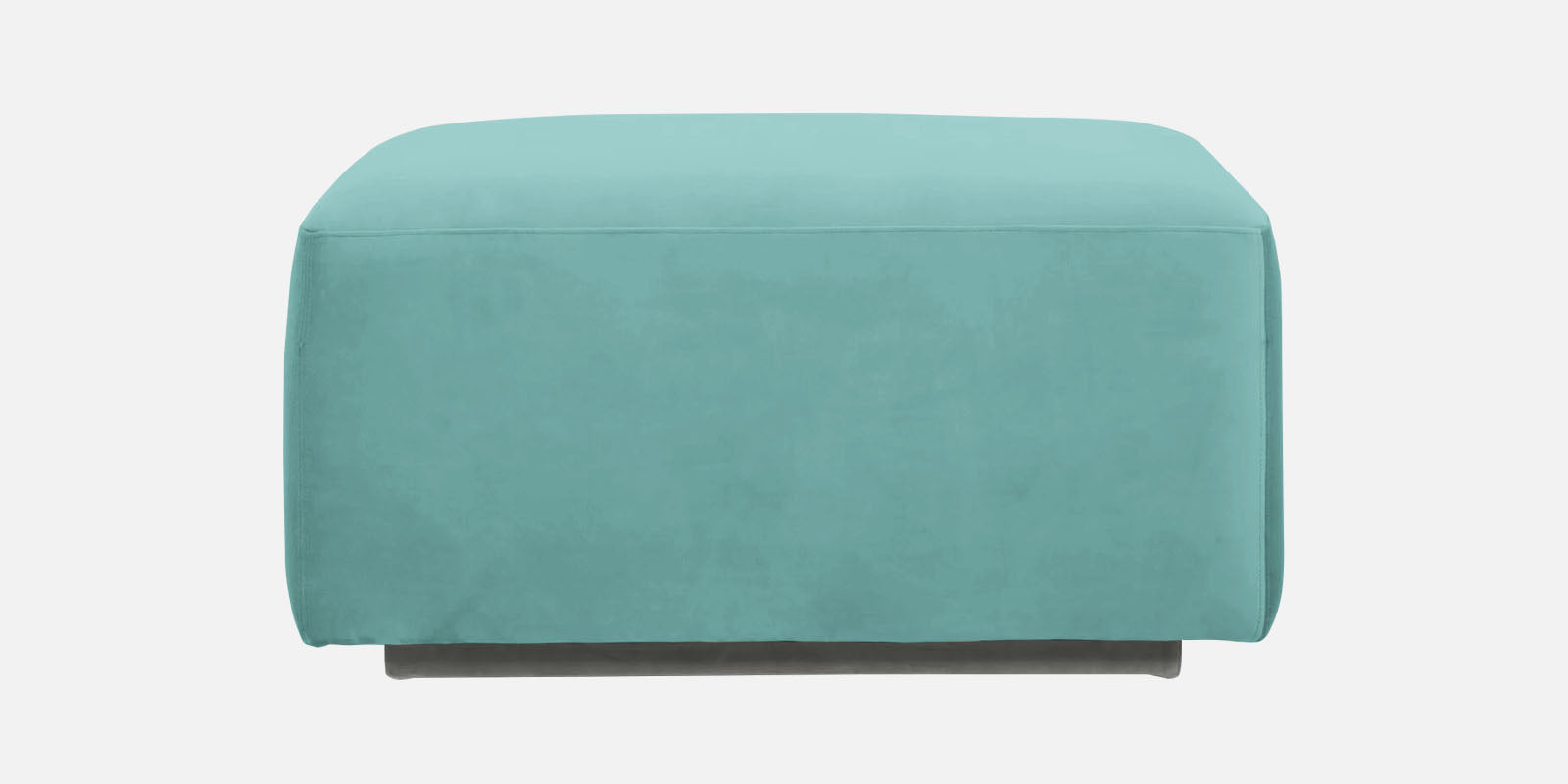 Bufa Velvet RHS Sectional Sofa In Aqua Blue Colour With Ottoman