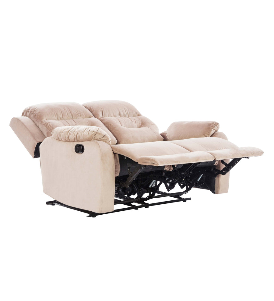 Yama Velvet 2 Seater Motorized Recliner In Camel Beige Colour - Febonic Living