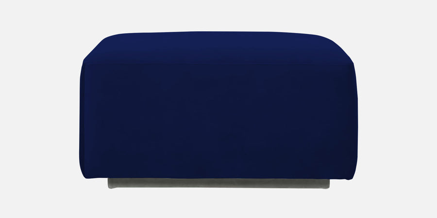 Bufa Velvet Lhs Sectional Sofa In Dark Blue Colour With Ottoman - Febonic Living
