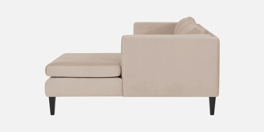 Jasper Velvet Lhs Sectional Sofa 3 Lounger In Camel Beige Colour - Febonic Living