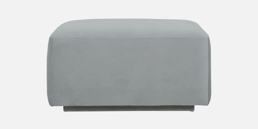 Bufa Velvet Rhs Sectional Sofa In Pearl Grey Colour With Ottoman - Febonic Living
