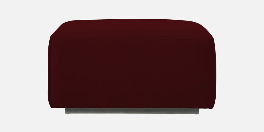 Bufa Velvet Lhs Sectional Sofa In Dark Maroon Colour With Ottoman - Febonic Living