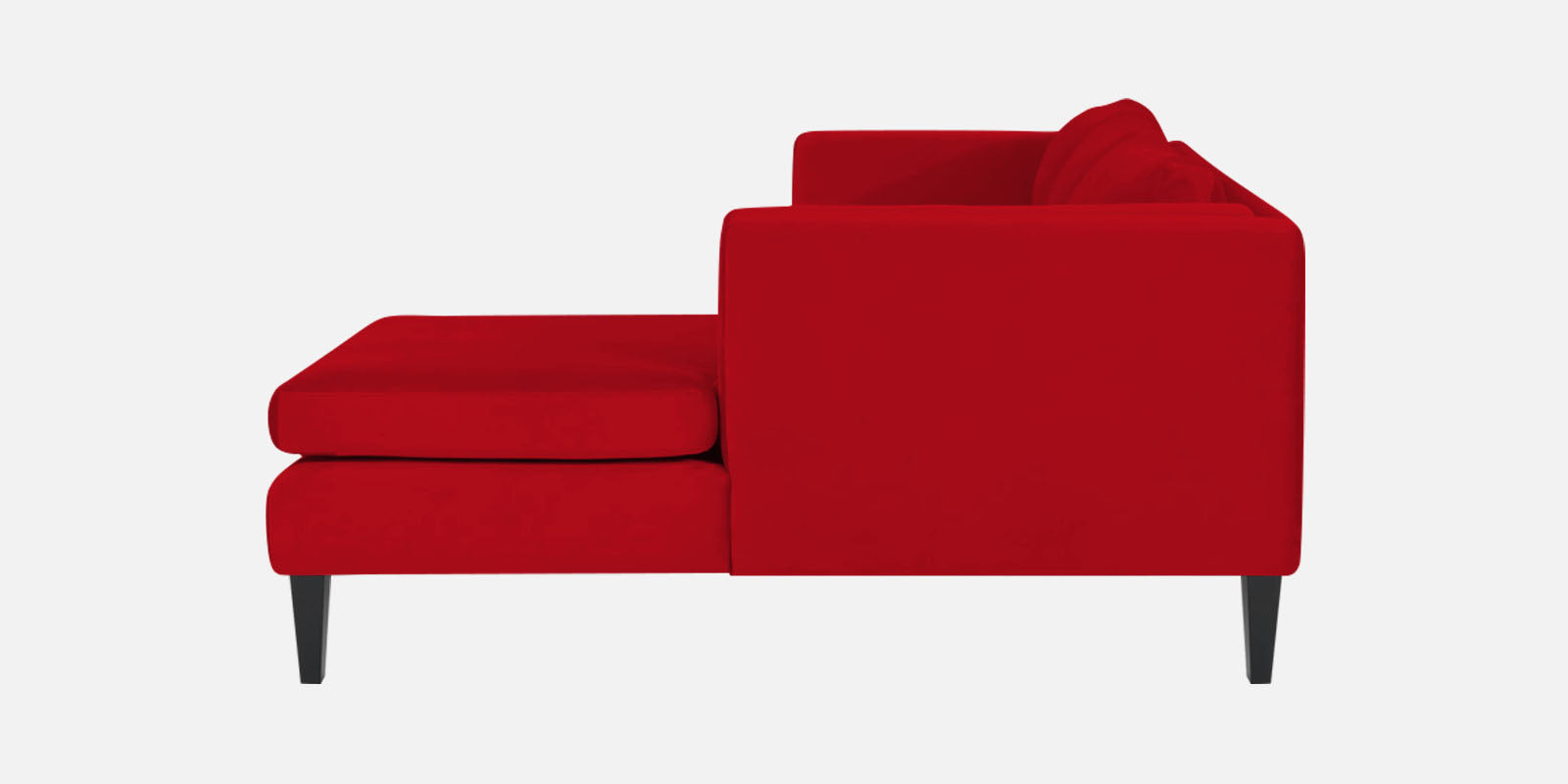 Jasper Velvet LHS Sectional Sofa (3+Lounger) in Berry Maroon Colour