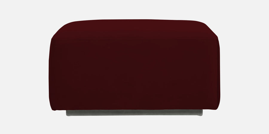 Bufa Velvet Rhs Sectional Sofa In Dark Maroon Colour With Ottoman - Febonic Living