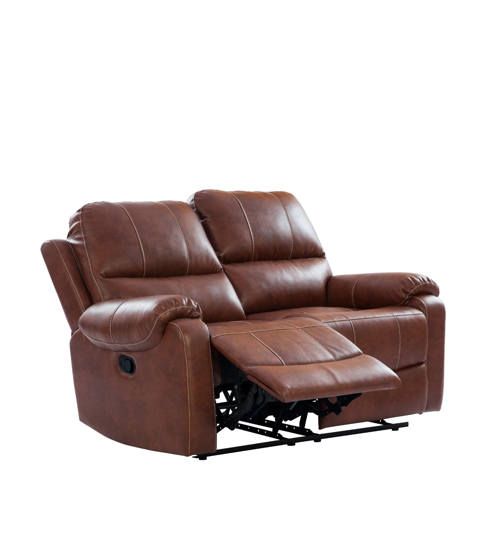 Davis Leatherette 2 Seater Manual Recliner In Brown Colour