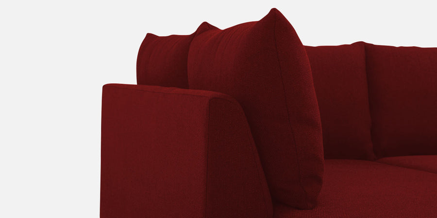 Ira Fabric Rhs 6 Seater Convertible Sofa Cum Bed In Blood Maroon Colour - Febonic Living