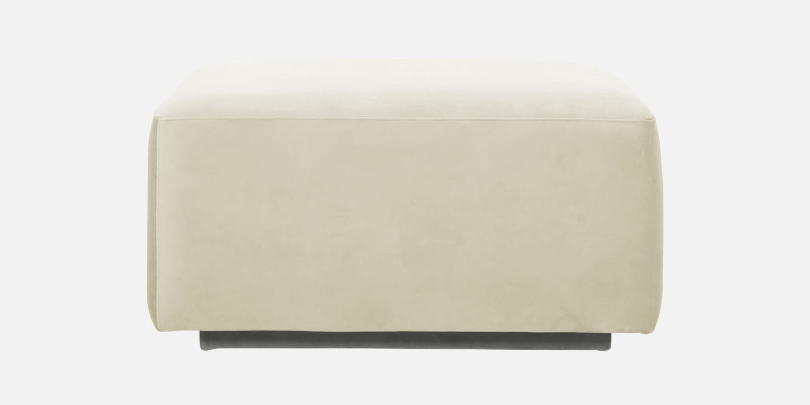 Bufa Velvet LHS Sectional Sofa In Warm White Colour With Ottoman