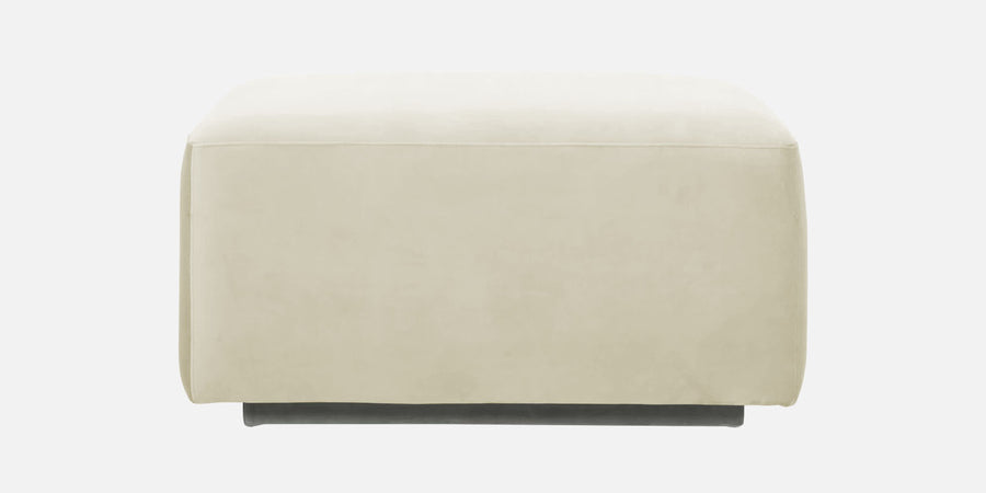 Bufa Velvet Lhs Sectional Sofa In Warm White Colour With Ottoman - Febonic Living