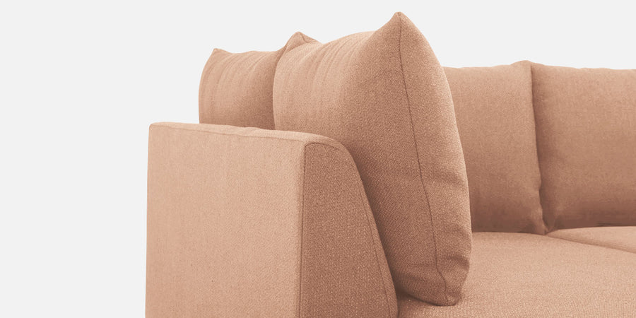 Ira Fabric Rhs 6 Seater Convertible Sofa Cum Bed In Cosmic Beige Colour - Febonic Living