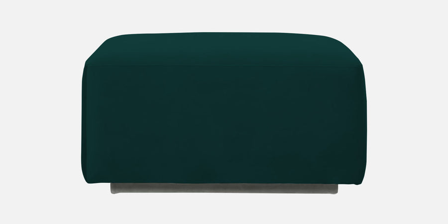 Bufa Velvet Lhs Sectional Sofa In Forest Green Colour With Ottoman - Febonic Living
