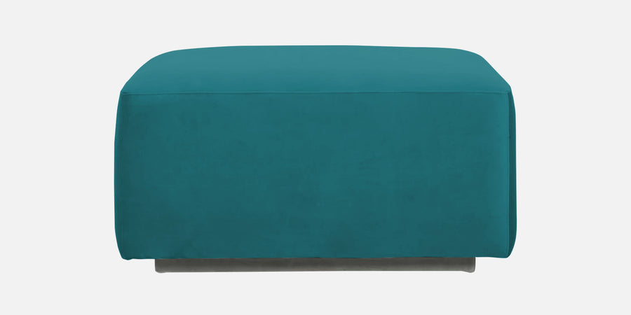 Bufa Velvet Rhs Sectional Sofa In Arabian Green Colour With Ottoman - Febonic Living