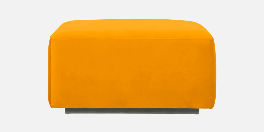 Bufa Velvet Lhs Sectional Sofa In Saffron Yellow Colour With Ottoman - Febonic Living