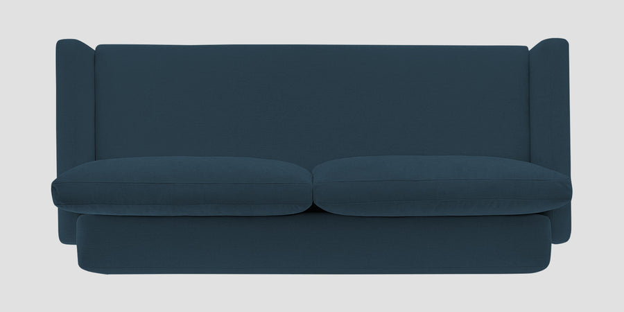 Leora Fabric 3 Seater Convertible Sofa Cum Bed In Cool Blue Colour - Febonic Living