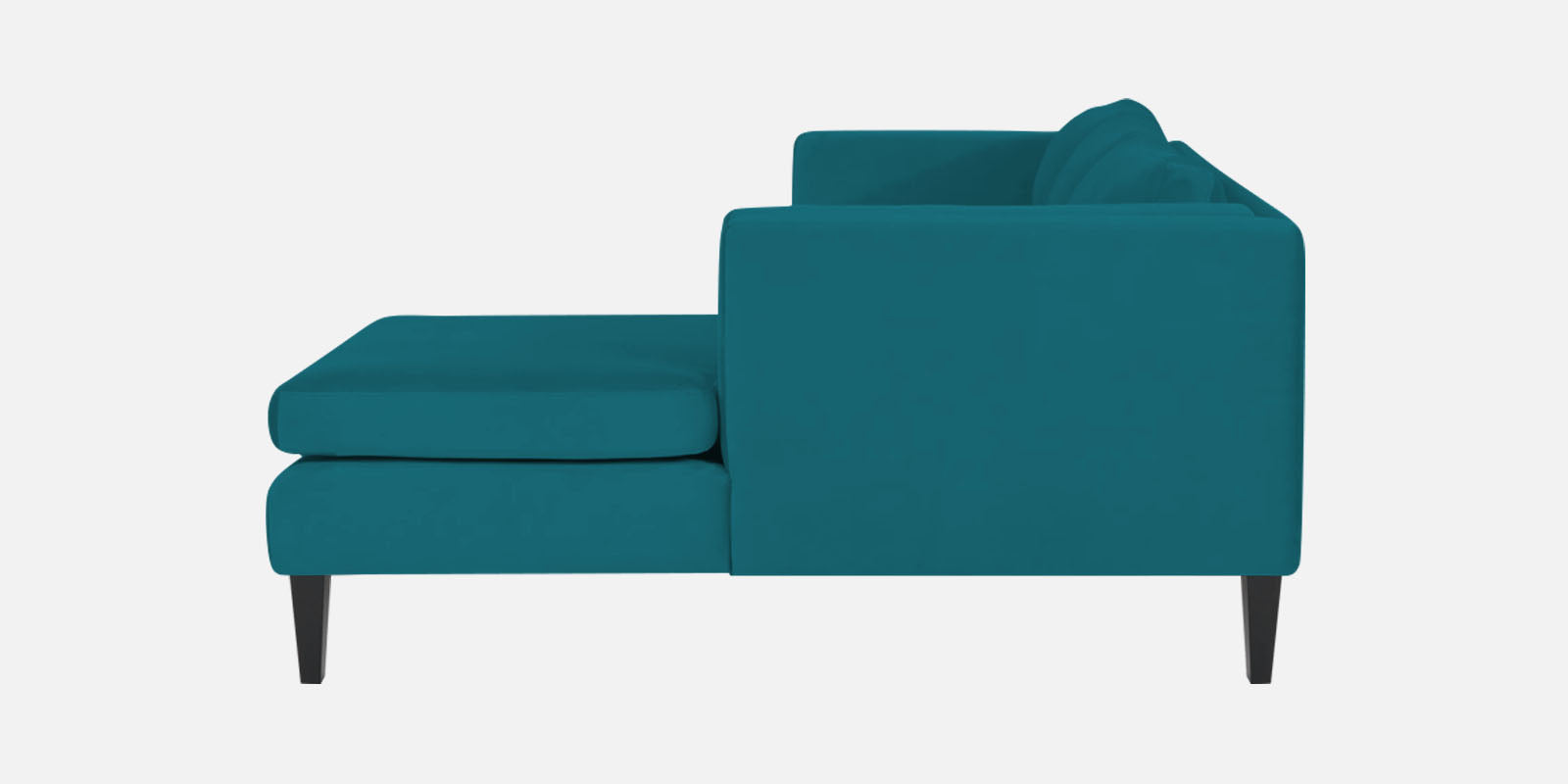 Jasper Velvet LHS Sectional Sofa (3+Lounger) in Pine green Colour