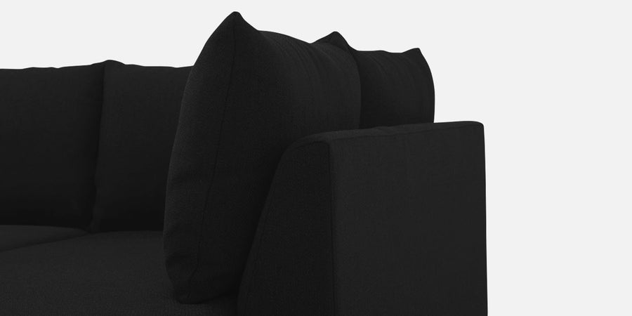 Ira Fabric Lhs 6 Seater Convertible Sofa Cum Bed In Zed Black Colour - Febonic Living