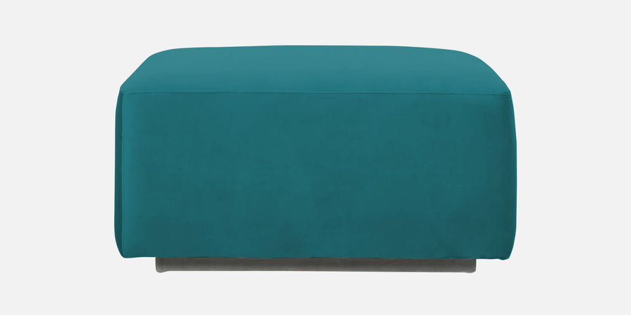 Bufa Velvet Lhs Sectional Sofa In Arabian Green Colour With Ottoman - Febonic Living