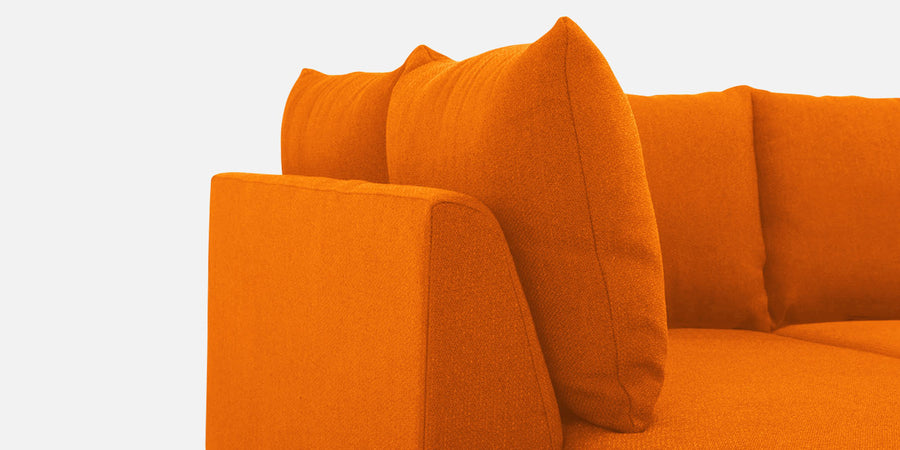 Ira Fabric Rhs 6 Seater Convertible Sofa Cum Bed In Vivid Orange Colour - Febonic Living