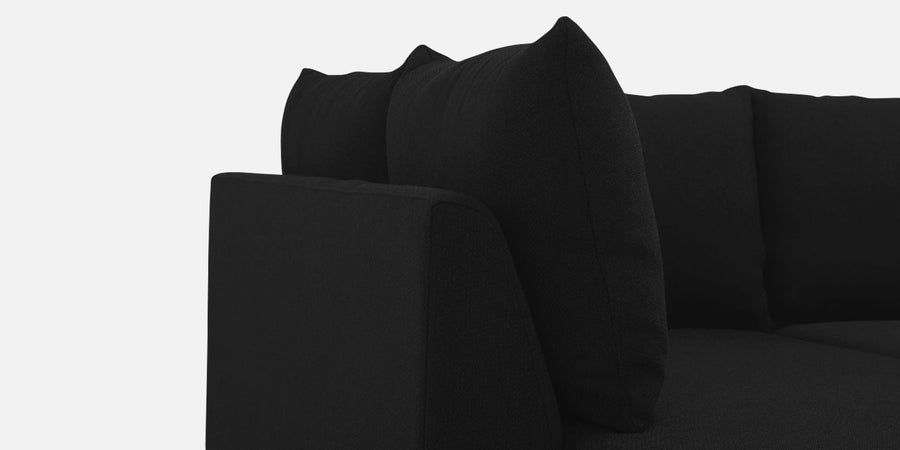 Ira Fabric Rhs 6 Seater Convertible Sofa Cum Bed In Zed Black Colour - Febonic Living