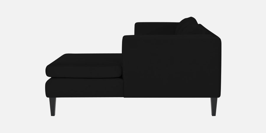Jasper Velvet Lhs Sectional Sofa 3 Lounger In Adam Black Colour - Febonic Living