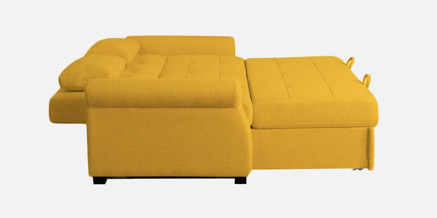 Fornia Fabric 3 Seater Pull Out Sofa Cum Bed In Bold Yellow Colour - Febonic Living