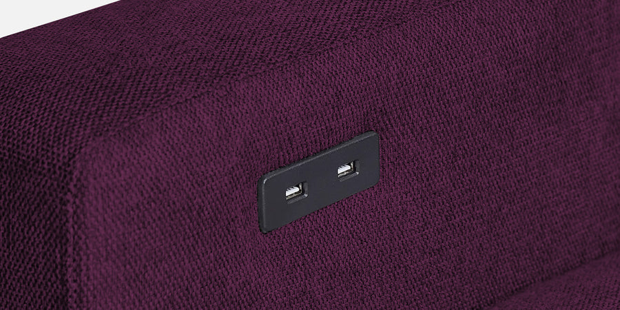 Roman Fabric 3 Seater Foldable Sofa Cum Bed In Greek Purple Colour With Usb Port - Febonic Living