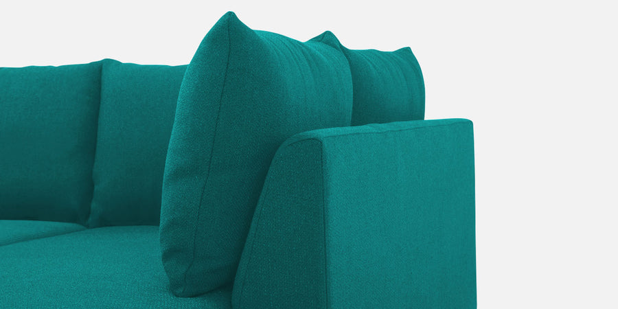 Ira Fabric Lhs 6 Seater Convertible Sofa Cum Bed In Sea Green Colour - Febonic Living