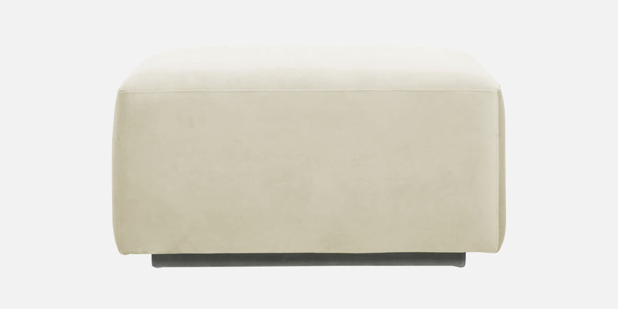 Bufa Velvet Rhs Sectional Sofa In Warm White Colour With Ottoman - Febonic Living