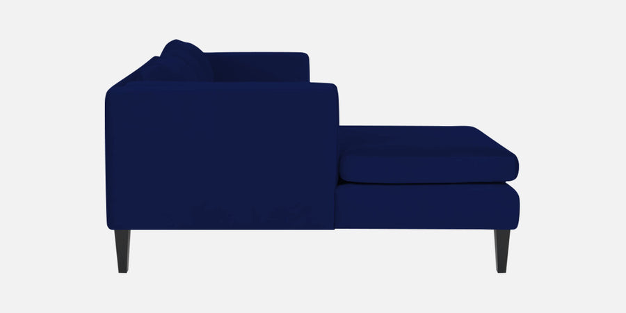 Jasper Velvet Rhs Sectional Sofa 3 Lounger In Dark Blue Colour - Febonic Living