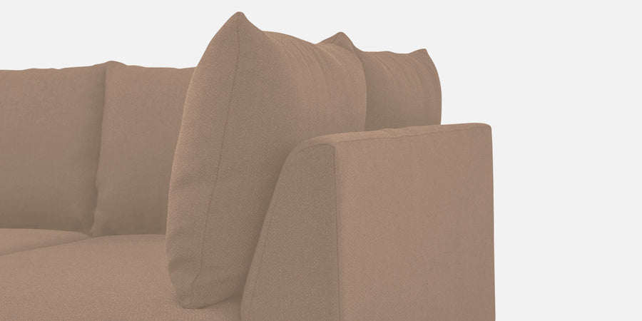 Ira Fabric Lhs 6 Seater Convertible Sofa Cum Bed In Cookie Beige Colour - Febonic Living