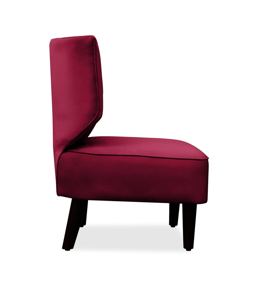 Robby Velvet Slipper Chair In Cherry Red Colour - Febonic Living
