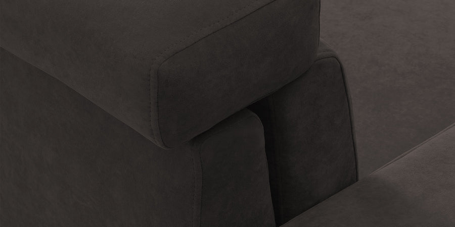 Hiro Fabric 2 Seater Sofa In Coal Brown Colour - Febonic Living