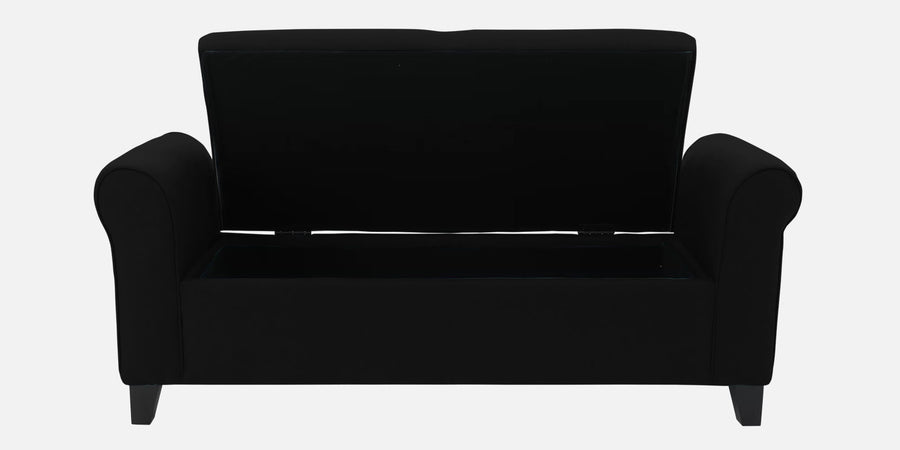 Molo Fabric 2 Seater Recamier In Zed Black Colour With Storage - Febonic Living