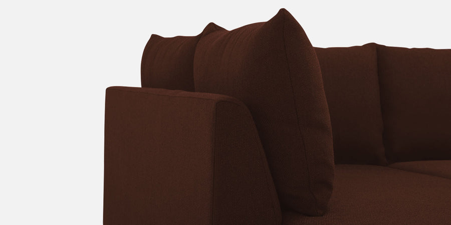 Ira Fabric Rhs 6 Seater Convertible Sofa Cum Bed In Coffee Brown Colour - Febonic Living